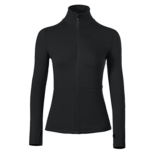 VUTRU Women's Workout Yoga Jacket Full Zip Running Athletic Track Jacket - color: A-black, size: Small