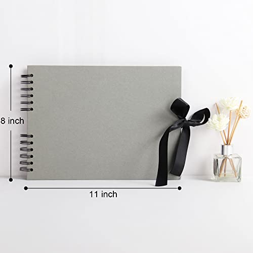 Vienrose Scrapbook Album 80 Pages 11x8 Inch Black - color: Gray