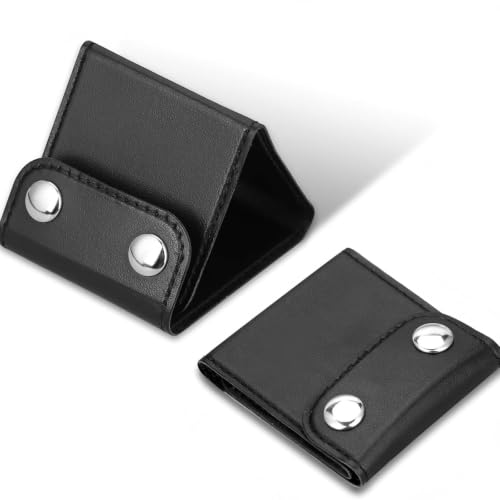 2 Pcs Premium PU Leather Fixing Clips, Black - color: Black