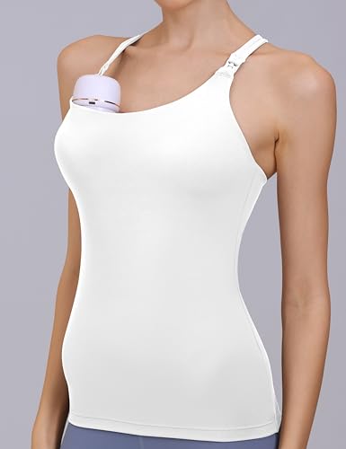 Nursing Tank Top Scoop Neck Pregnancy Camisoles Tanks - color: White, size: X-Large