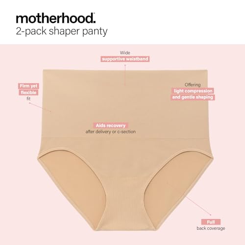Motherhood Maternity womens Seamless Postpartum Shaper Panty , Belly Support Underwear , 2-pack - size: Small