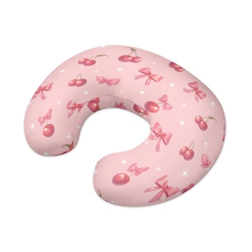 Soft Polyester Nursing Cover Fits Breastfeeding Pillow Washable Cherry Bow Pillow Covers for Easy Clean Breast Feeding Pillows Case for Baby Girl Pillows Cases - color: Cherry Bow, size: 1 pack