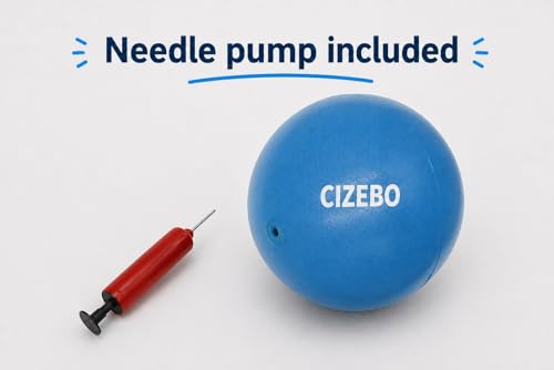 CIZEBO 6" or 8" Pilates Ball, Small Exercise Ball with Air Pump - color: Blue, size: 6 inch