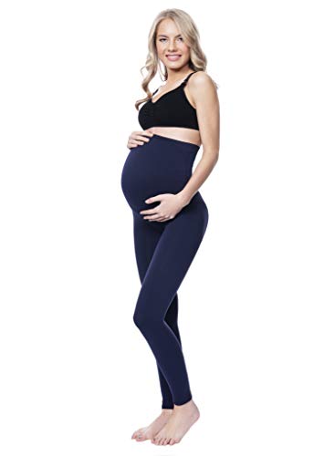 Maternity Pregnant Women stretch comfy 3/4 Leggings, Capri - color: Navy, size: Large