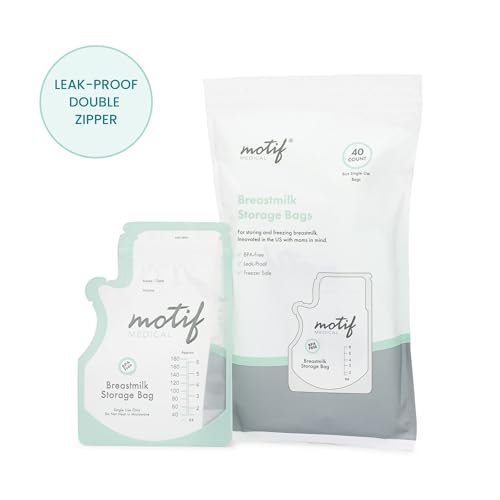 Motif Medical Breastmilk Storage Bags, 40 Count - size: 6 Ounce (Pack of 40)