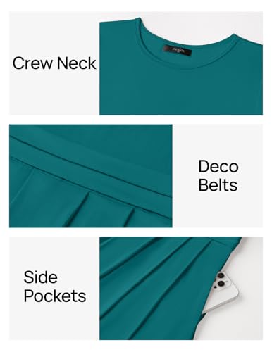 ZESICA Women's Casual Summer 2026 Short Sleeve Maxi Dress - color: Aqua, size: Medium