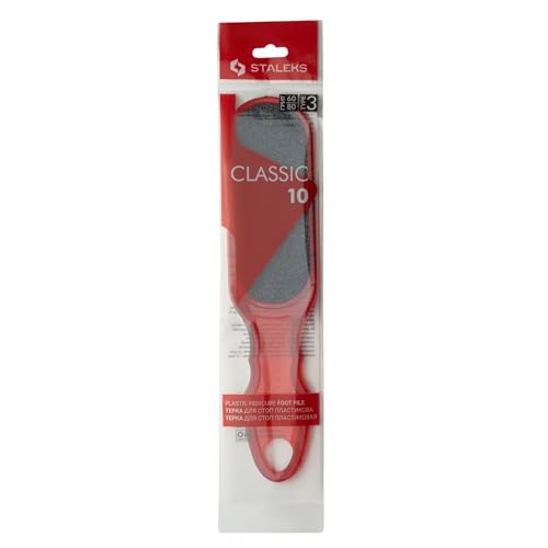 STALEKS Classic 10 Coarse Foot File for Callus & Rough Skin, 60/80 Grit - color: Red