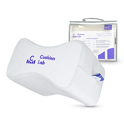Cushion Lab Extra Dense Orthopedic Knee Pillow for Back Pain Relief, Leg Pain, Hip, Pregnancy, Sciatica & Joint Pain - Memory Foam Wedge Pillow Contour - size: Medium