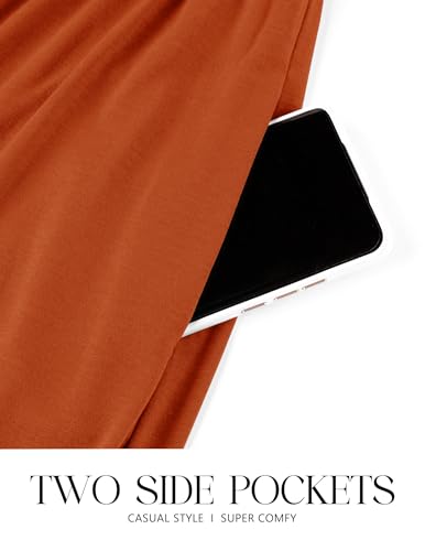 CzzzyL Women Nursing Dresses Crew Neck Fall Maternity Tiered with Pockets - color: Orange, size: Small