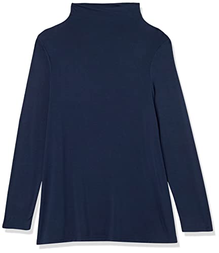 Amazon Essentials Women's Jersey Long-Sleeve Mock Neck Swing Tunic Top, Relaxed Fit Pullover - color: Navy, size: X-Small
