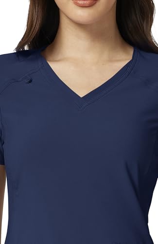 Cherokee Women's Medical Scrub Top Iflex V-Neck Knit Panel Top CK605 - color: Navy, size: X-Small