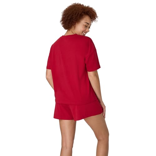 Hanes Women's Pajamas Set, Comfywear Pajamas for Women Set, Originals SupertSoft Loungewear, T-Shirt & Sleep Shorts - color: Rosey Red, size: X-Small