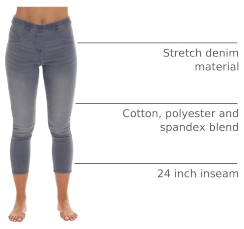 Just Love Women's Denim Wash Capri Jeggings - color: Light Denim Capri, size: Medium
