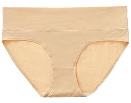 Angelhood Cotton Maternity Underwear for Women Foldable Pregnancy Panties - color: Beige, size: Medium