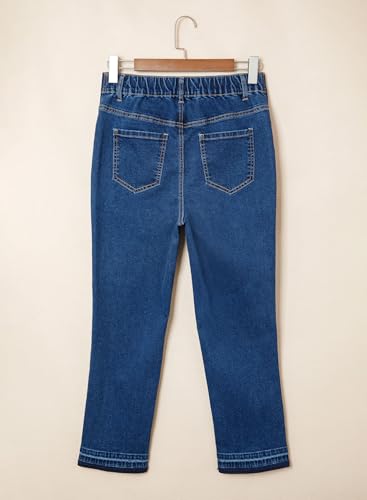 BLENCOT Women Maternity Pants High Waisted Straight Leg Ankle Jeans - color: Navy Blue, size: X-Large
