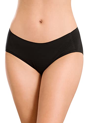 Wealurre Cotton Bikini Women's Breathable Panties Seamless Comfort Underwear - color: Black, size: Large