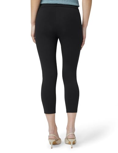 HUE Women's Wide Waistband Blackout Cotton Leggings - color: Black, size: Medium
