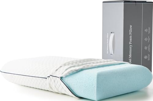 Weekender Cooling Gel Memory Foam Pillow for Sleeping – Queen Size, Ventilated Cooling Pillow for Side & Back Sleepers, Neck & Shoulder Support, Medium Firm, Washable Cover - size: Queen, style: 1 Pack