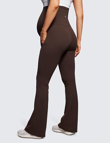 CRZ YOGA Maternity Flare Legging Pocket 31'' - color: Hot Fudge Brown, size: Small
