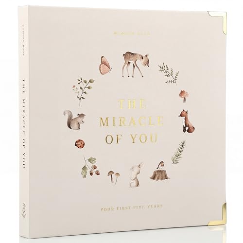 Keepsake Baby Memory Book for Boys and Girls - Timeless First 5 Year Book - color: Beige
