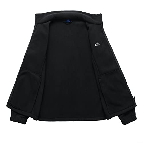 GIMECEN Women's Full Zip Soft Polar Fleece Jacket Outdoor Recreation Coat - color: Black, size: 3X-Large