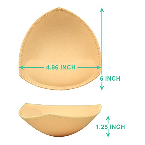 5 Pairs Bra Pad Insert,Removable Sport Bra Cups Inserts Triangle Breathable Bra Pads for Yoga Bra Swimsuits Bikini