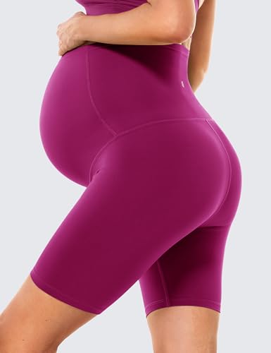 BAYDI Clouduxi Maternity Biker Shorts Over the Belly 6" - color: Magenta, size: Small
