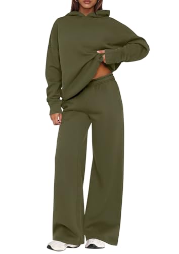 PRETTYGARDEN 2 Piece Lounge Sets for Women Matching Sweatsuits - color: Army Green, size: Small