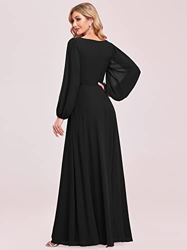 Ever-Pretty Women's Fall Long Sleeves Formal Mother of the Bride Dresses - color: Black, size: 8