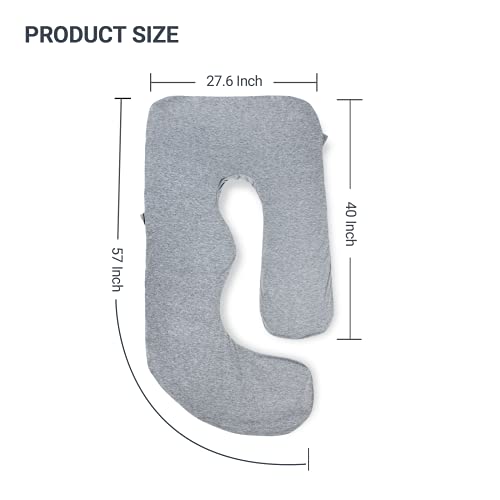 Momcozy Soft Knit Pregnancy Pillow Cover, U Shaped Maternity Pillowcase - color: U Shape-soft Knit-grey