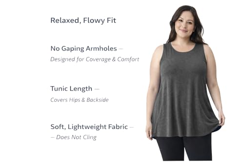 Epic MMA Gear Long Flowy Sleeveless Tunic Top for Women - color: Charcoal, size: XX-Large