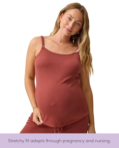 Kindred Bravely Essentials Nursing Camisole Maternity Tank Top Built in Bra - color: Black, size: Medium