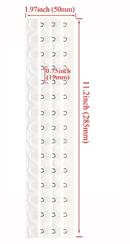 Corset Bra Extender Hook 3/4 Inch Spacing - color: 4pcs:15hook/White&black