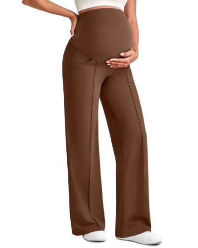 G4Free EverGoing Maternity Dress Pants Pregnancy Trousers Over the Belly - color: Dark Coffee, size: Small