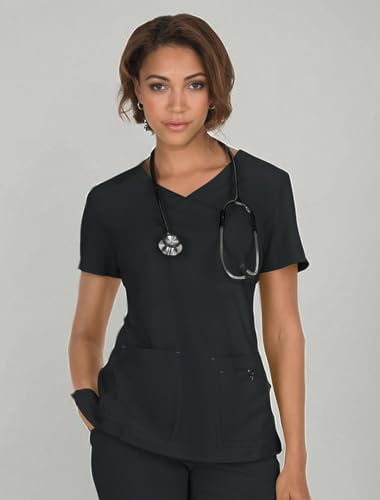 KOI Women's 374 Katie Top - color: Charcoal, size: XX-Small