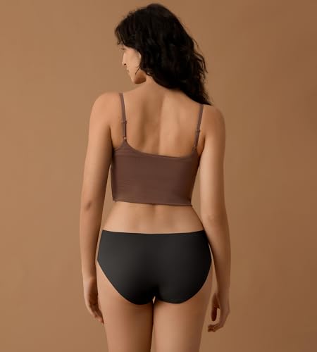 SHARICCA Womens Seamless Underwear Nuage No Show Hipster Panties 5 Pack - color: All Black, size: Medium