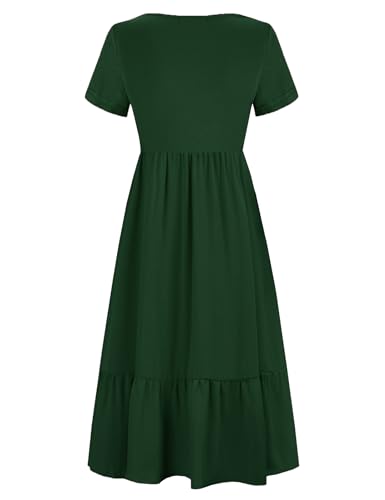 CzzzyL Women Nursing Dress Maternity Maxi Tiered Cocktail with Pockets - color: Deep Green, size: Small