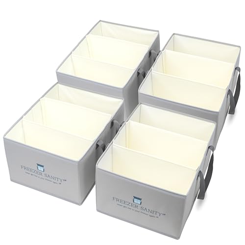 Stackable Chest Freezer Organizer Bins Collapsible Lg 4pk - size: 4 Pack Large 19x14x9"