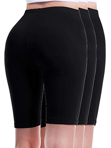 Design by Olivia Women's Soft Cotton Stretch High Waisted Biker Yoga Shorts - color: 3pack - Black/Black/Black, size: 2X