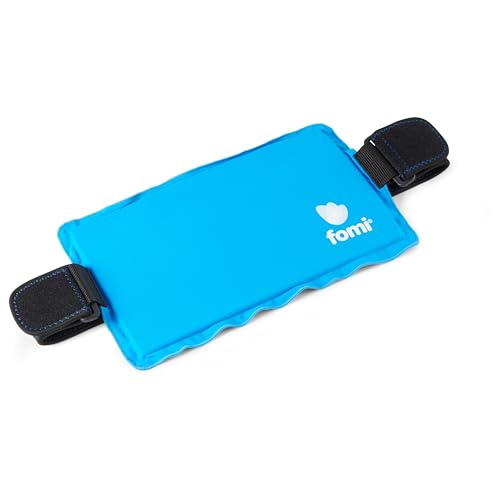 Premium Hot Cold Solid Gel Ice Pack by FOMI Care | Cool Compress for Lower Back, Shoulder, Knee, Stomach | Coccyx, Sciatica, Tailbone Pain Relief | Flexible, Reusable Heating Pad | Adjustable - color: Light Blue - Solid Gel