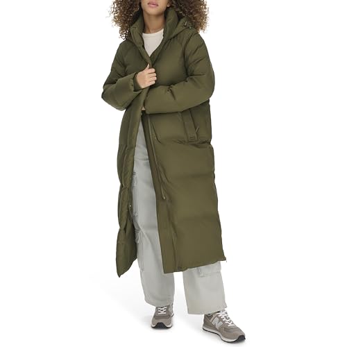 Levi's Women's Cloud Puff Extra Long Puffer Jacket Coat - color: Olive, size: Small