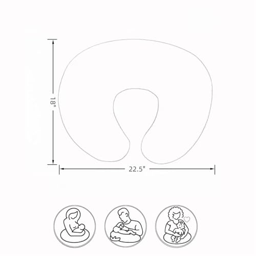 Newborn Muslin Nursing Pillow Covers Baby Breastfeeding Slipcover 2 Pack - color: Cream+brown