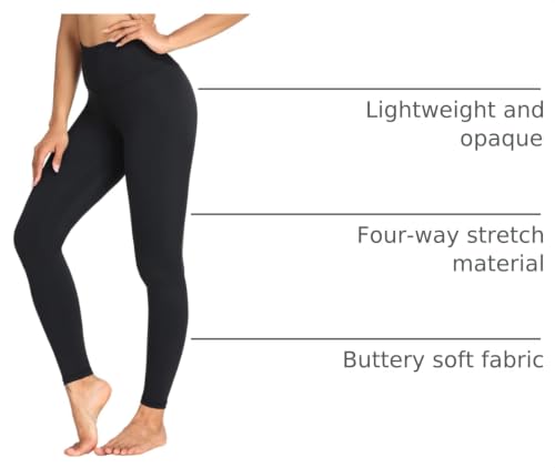 Colorfulkoala Women's Buttery Soft High Waisted Yoga Pants Full-Length Leggings - color: Black, size: Medium