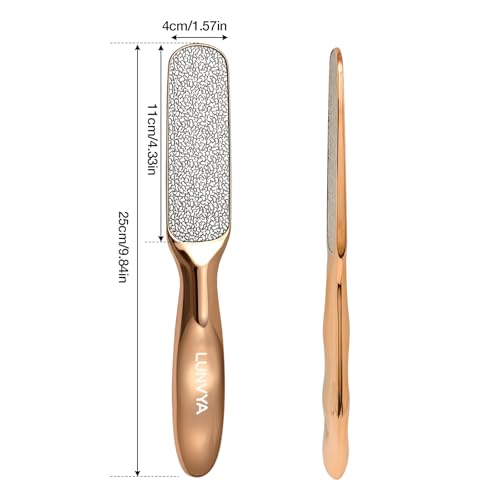 Double-Sided Nickel Foot File, Callus Remover Pedicure Exfoliator (Gold) - color: Gold