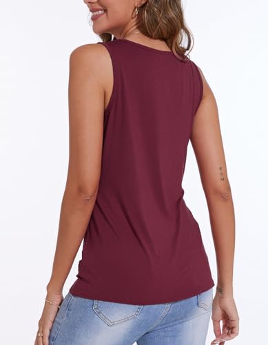 Sosolism Women’s Maternity Nursing Tank Top for Breastfeeding S-XXL - color: Wine Red, size: Small