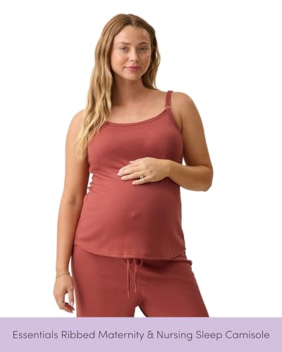Kindred Bravely Essentials Nursing Camisole Maternity Tank Top Built in Bra - color: Warm Sienna, size: 1X