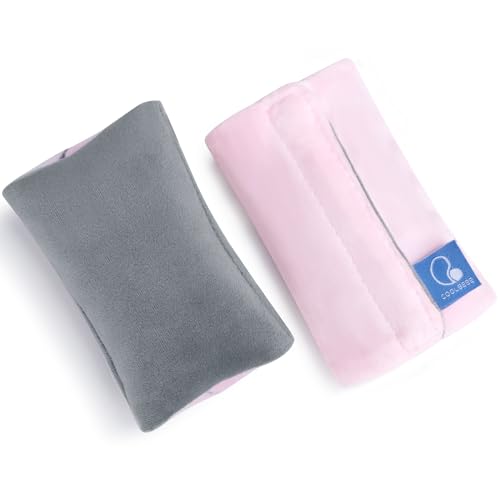 COOLBEBE Car Seat Straps Shoulder Pads for Baby Kids - color: Grey/Pink, size: Small (Pack of 1)
