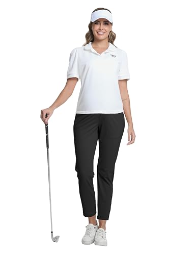 Foucome Womens Maternity Pants Over Belly Pregnancy Golf Pants - color: Black, size: X-Large