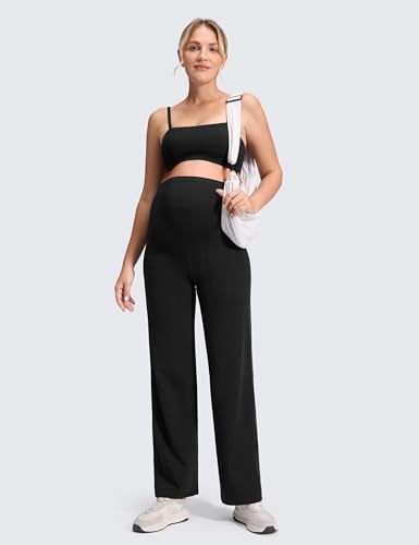 CRZ YOGA Maternity Wide Leg Pants 31.5" - color: Black, size: X-Small