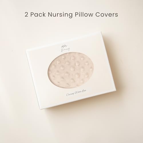 Konssy 2 Pack Nursing Pillow Covers, Soft Covers for Breastfeeding Pillows - color: Brown, Beige